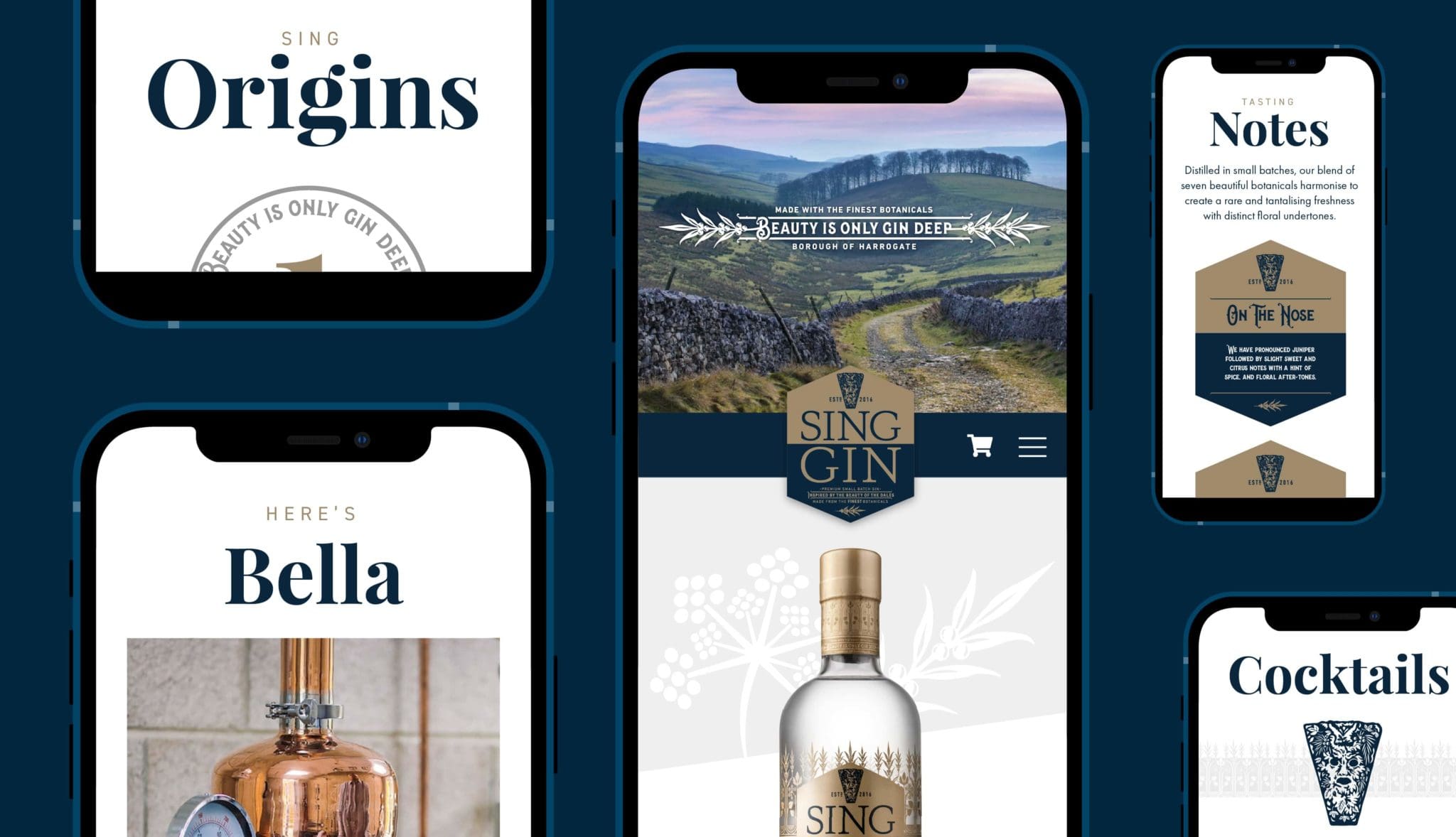 Sing Gin branding & Website design by Bluestone98 digital agency London