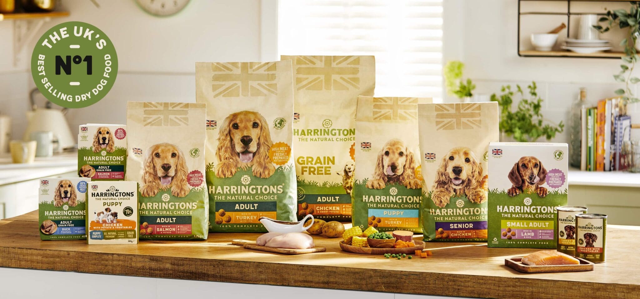 Harringtons Pet Food packaging range website photography by Bluestone98