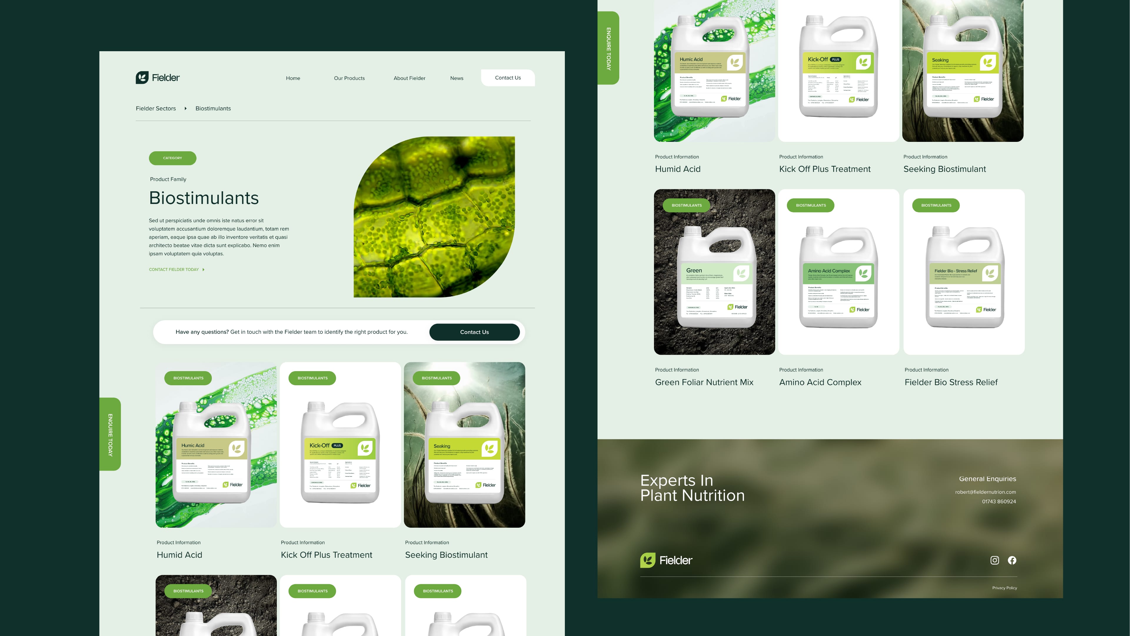 Fielder Nutrition web design