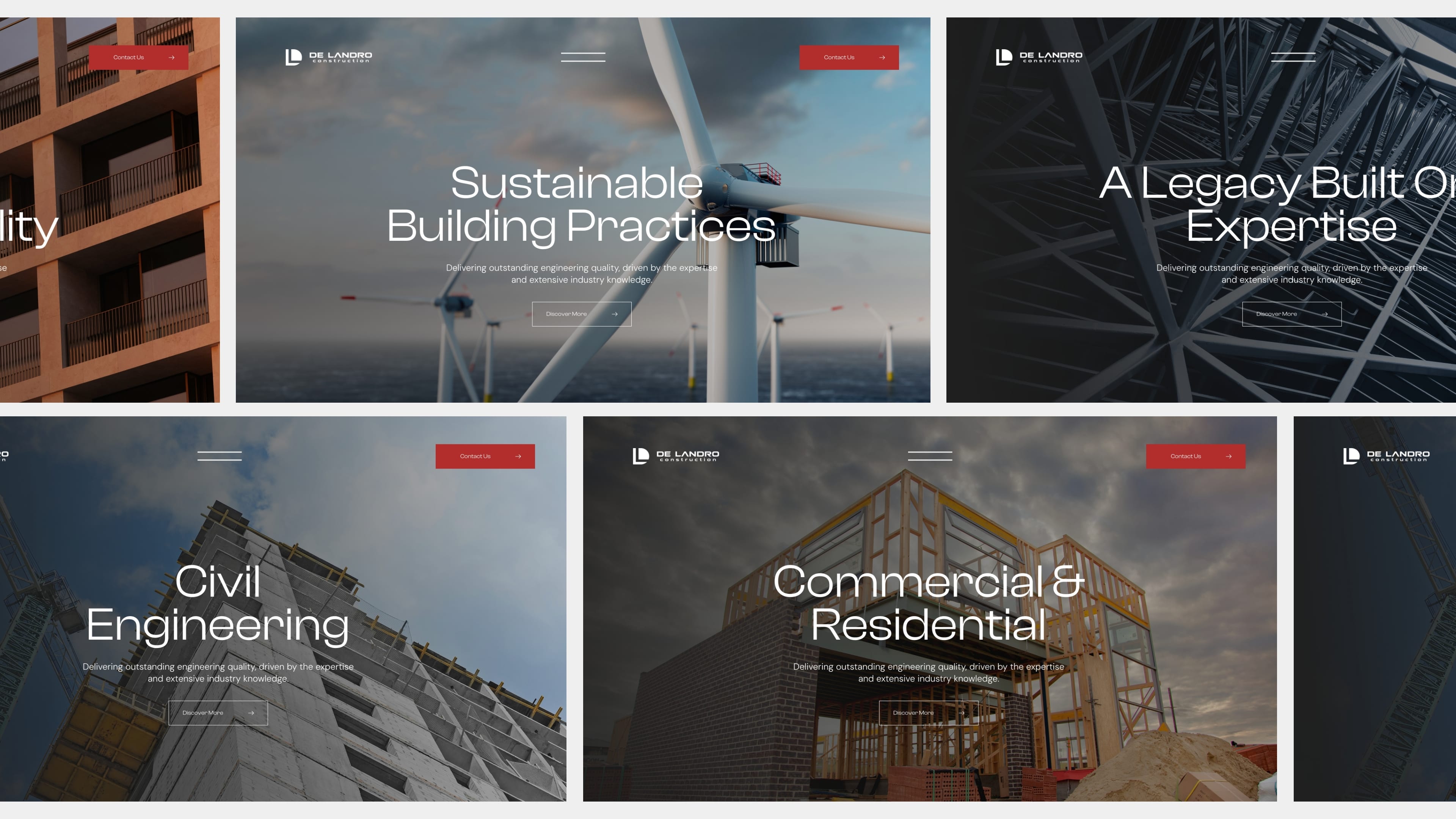 De Landro Construction web design by Bluestone98 web visual