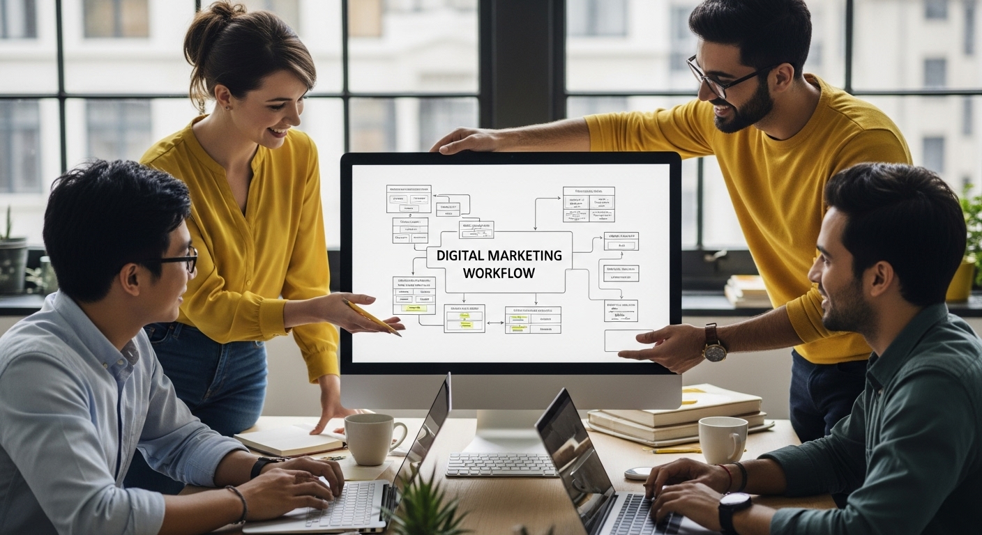 digital marketing workflow by Bluestone98